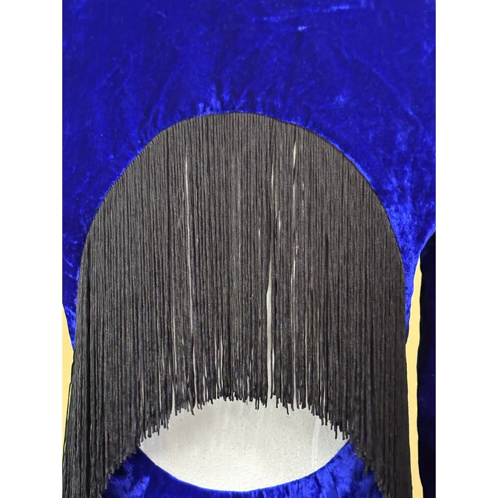 House of Harlowe x Revolve Crushed Velvet Fringe Open Back Blazer Mini Dress - Picture 8 of 10
